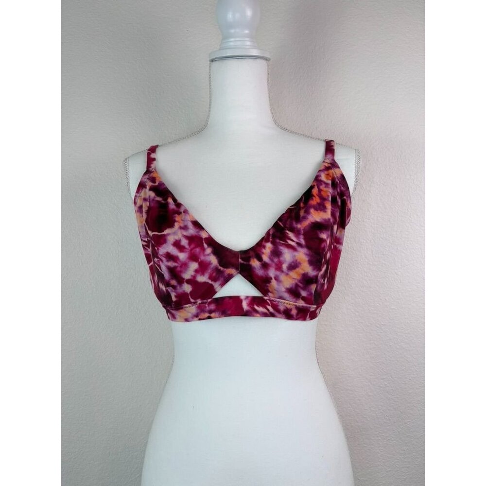 Shade and Shore women's 38D purple tie die‎ underwire bikini swim top